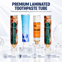 Tube de dentifrice laminé personnalisé avec logo, emballage vide en aluminium et plastique, surface brillante imprimée UV, bouchon à vis 12,7-35 mm