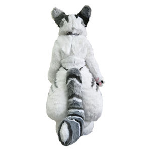 Costume de Mascotte Publicitaire Personnalisé en Fourrure Intégrale pour Enfants et Adultes – Chat Rose Gris à Pattes de Pattes de Renard – Déguisement Anime Cosplay - Product Image 4