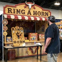 Jeu de lancer de cordes Ring-A-Horn en bois pour table, idéal pour événements, locations, fêtes et parcs d'attractions