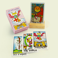 Cartes de tarot personnalisées avec impression de la déesse renarde fée sur une boîte haut de gamme pour un jeu complet de cartes de tarot et un guide