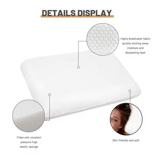 High Quality Wholesale Price Medium Support <b>Bed</b> <b>Pillows</b> for Neck Back Pain Relief Zipped Memory Foam LZT-323 <b>Bed</b> Runner and Pill - Product Image 3
