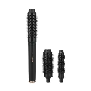 Set peralatan penata rambut dapat dipertukarkan, Sisir pengeriting rambut tongkat pengeriting sikat termal 25mm