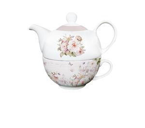 Excellent fashion cartoon cute rabbit decorated porcelain tea set for one person tea pot and tea cup with lid - Product Image 4