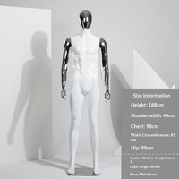 Maniquí Masculino de Cuerpo Completo Negro Mate de Alta Gama con Cabeza en Pose de Pie y Soporte de Exhibición para Tiendas de Ropa Masculina, Escaparates y Modelado Fotográfico