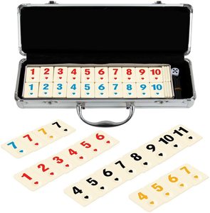 Jeu de société Rummy personnalisé en ivoire, modèle 106, avec logo personnalisé au dos, marque JUXING, en boîte - Product Image 3