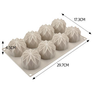 Moule en silicone pour mousse au diamant à 8 cavités, moule à pâtisserie français pour gâteau, chocolat, pâtisserie, directement de l'usine - Product Image 2