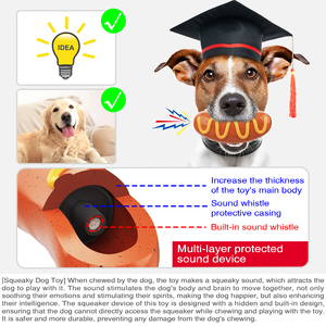 Juguete para Perros Resistente a Mordidas, Mordedor con Forma de Salchicha Asada, para Perros Medianos y Grandes, Juguete para Aliviar el Aburrimiento - Product Image 4