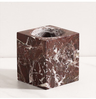 Vase à fleurs en marbre naturel massif, cube moderne de luxe, décoration de table pour la maison et l'hôtel, taille personnalisée, logo disponible