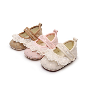 Scarpe da passeggio per neonate da 0 a 1 anno, scarpe da principessa con suola morbida e pizzo, calzature per <span class=keywords><strong>primi</strong></span> <span class=keywords><strong>passi</strong></span> - Product Image 1