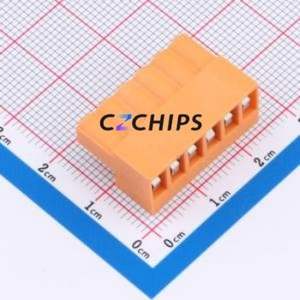 MXHT396K-3.96-06P-OE01-Cu-S-A Plug-in Terminal Block P=3.96mm Connector Screw Fixing 1x6P 3.96mm Orange - Product Image 2