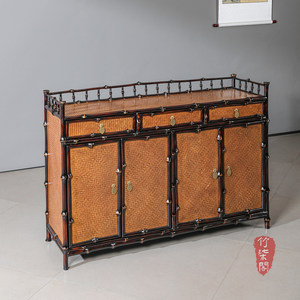 Bamboo Tea Cabinet Lacquered Bamboo <b>Sideboard</b> Chinese Style Handmade <b>Storage</b> Furniture for Dining Room - Product Image 5