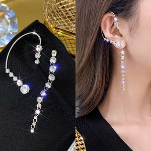 <span class=keywords><strong>Tik</strong></span> <span class=keywords><strong>Tok</strong></span>-pendientes de borla Super Flash para niñas, aretes de perlas de circón, con cadena - Product Image 4