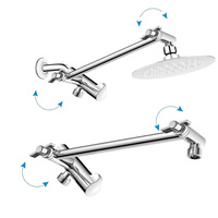 Accessoires de robinetterie de salle de bain en acier inoxydable plaqué, support de pomme de douche à jet unique réglable pour douche de pluie, salle de bain