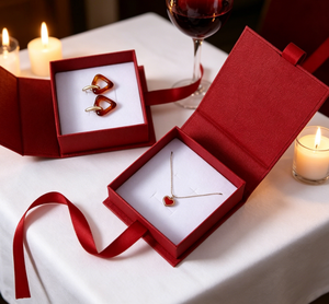 Luxury Red Ribbon Flip-Top Jewelry <b>Box</b>, Universal Storage Case <b>for</b> Earrings <b>Necklaces</b> and Rings, Perfect <b>Gifts</b> - Product Image 5