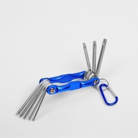 Set Kunci Hex Lipat Baja Krom-vanadium Obeng Heksagonal Kunci Allen Alat Tangan Set Portabel