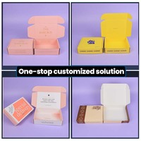Boîte d'emballage cadeau portable en carton ondulé jaune vif, personnalisée, en matériaux recyclés, imperméable et entièrement colorée, avec gaufrage