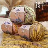Tricoté à la main laine et acrylique kit de bricolage couleur dégradé bâton aiguille chapeau pour pull manteau châle fantaisie teint motif laine fil mélangé