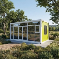 Maison modulaire préfabriquée moderne de 20 pieds et 40 pieds, maison-conteneur en verre portable pour hébergement commercial