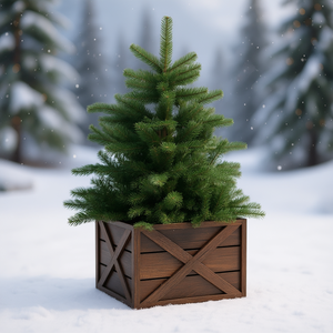 Support de sapin de Noël en bois, design en X, pour décorations festives intérieures et extérieures - Product Image 2