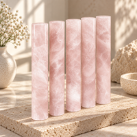 Cylindre en quartz rose poli, pierre décorative pour la maison, le bureau, les étagères et les cadeaux