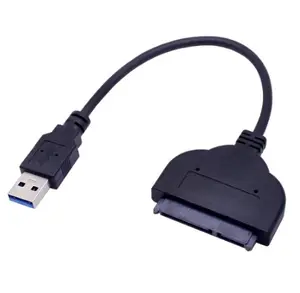 Adaptateur de câble USB 3.0 vers SATA 3.0 5Gbps USB 3.0 vers Serial ATA III 7 + 15 22 broches convertisseur pour disque dur SSD de 2.5 pouces