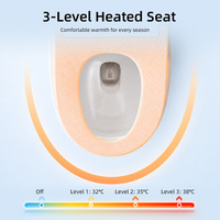Bidet intelligent pour toilettes, en plastique, avec télécommande, couvercle à fermeture lente et silencieuse, design moderne en U, capteur, idéal pour les projets ODM (fabrication en usine)