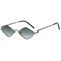 Nouvelles Lunettes de Soleil de Luxe 2026 de Marque Designer, Monture Métallique Polygone Tendance Demi-Cerclée, Verres Noirs, pour Hommes et Femmes, Idéales pour Soirées et Événements
