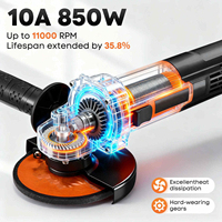 Meuleuse d'angle électrique sans fil à moteur sans balais avec batterie 21V 3000mAh et 6 lames de scie
