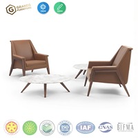 Sillón Moderno de Madera de Roble Blanco con Certificación BIFMA para Hotel, Oficina, Recepción, Sala de Espera