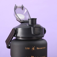 Dégradé noir 3 pièces ensemble à boire tasse cyclisme grande capacité bouteille d'eau de sport givrée en plein air