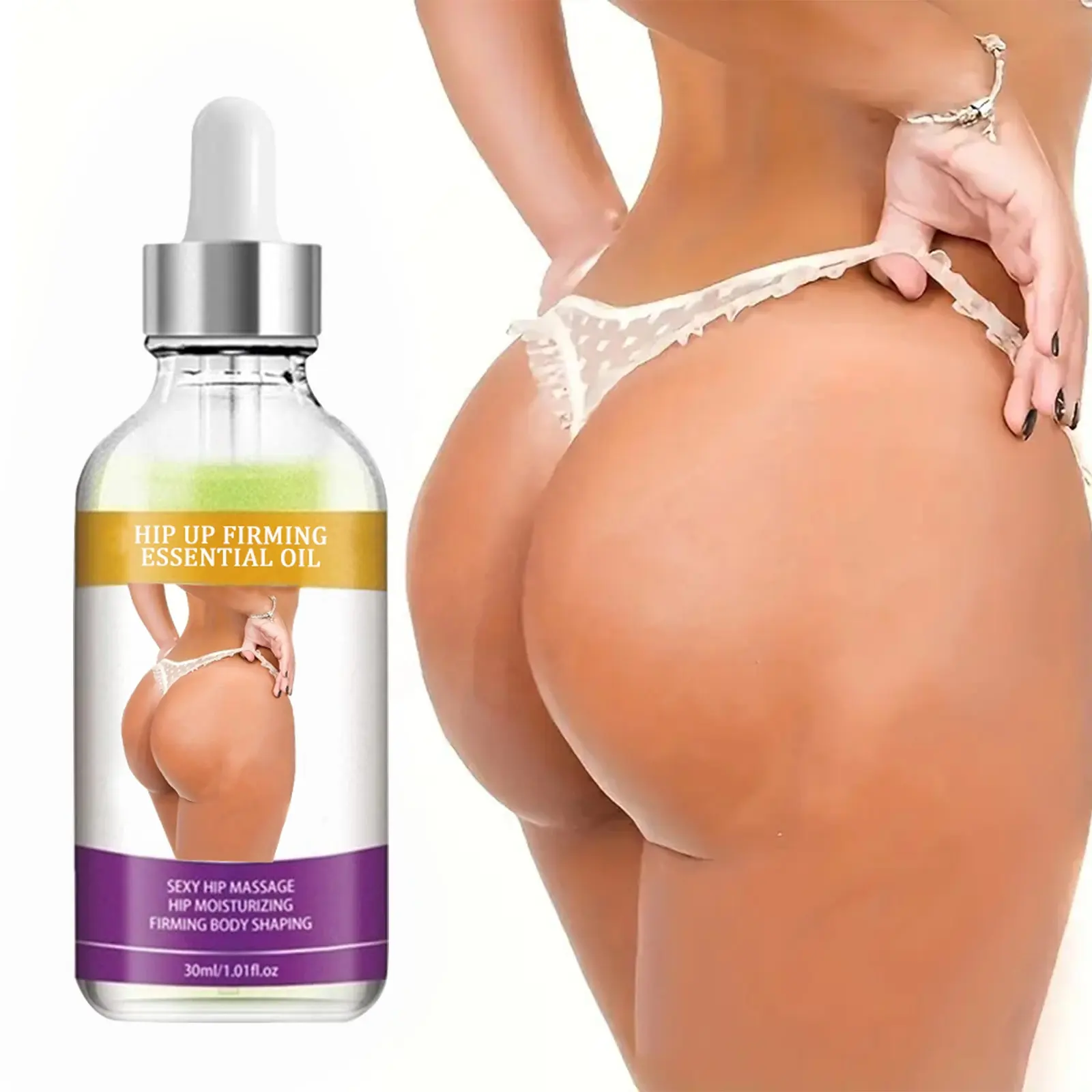 Personnalisez votre marque Huile d'élargissement des fesses Hip Up Lifing Firming Pure Natural Sexy Body Oil Enlarge Fesses Huiles de massage