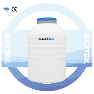 Réservoir d'azote liquide de laboratoire SCITEK 10-50L, structure en aluminium durable, durée de conservation statique de 130 jours, garantie de 3 ans, bouchon intelligent - Product Image 1
