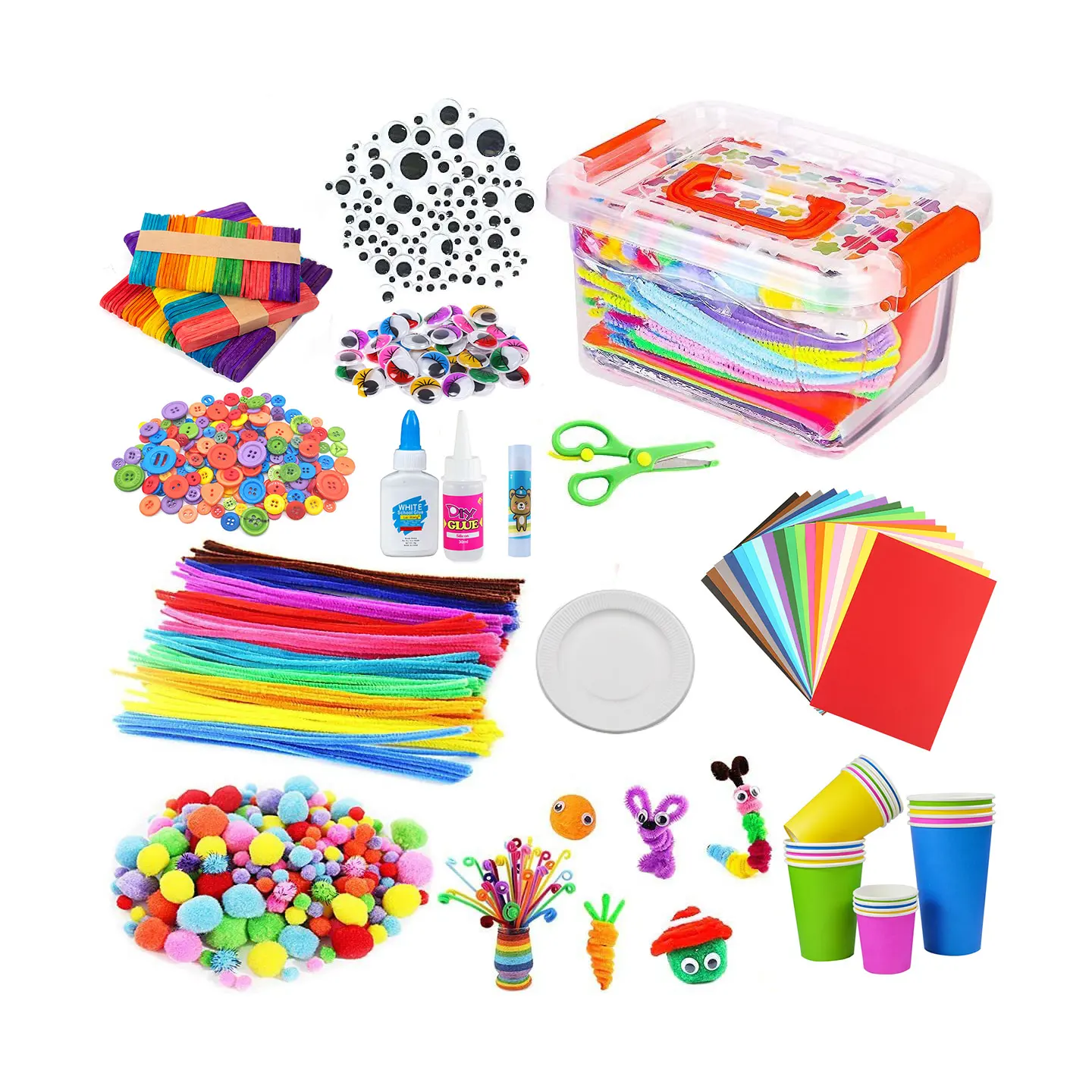 Amazon Hot Sale 1200+DIY Toys Children's Educational Toys Handmade Arts and Crafts Decorative Set Kit DIY