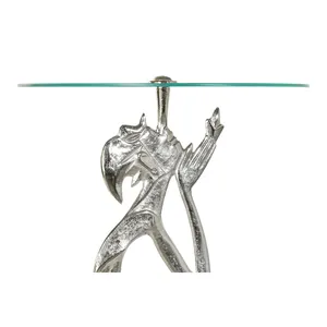 Table d'appoint en aluminium et verre 46 cm de largeur 46 cm de profondeur 72 cm de hauteur - Product Image 3