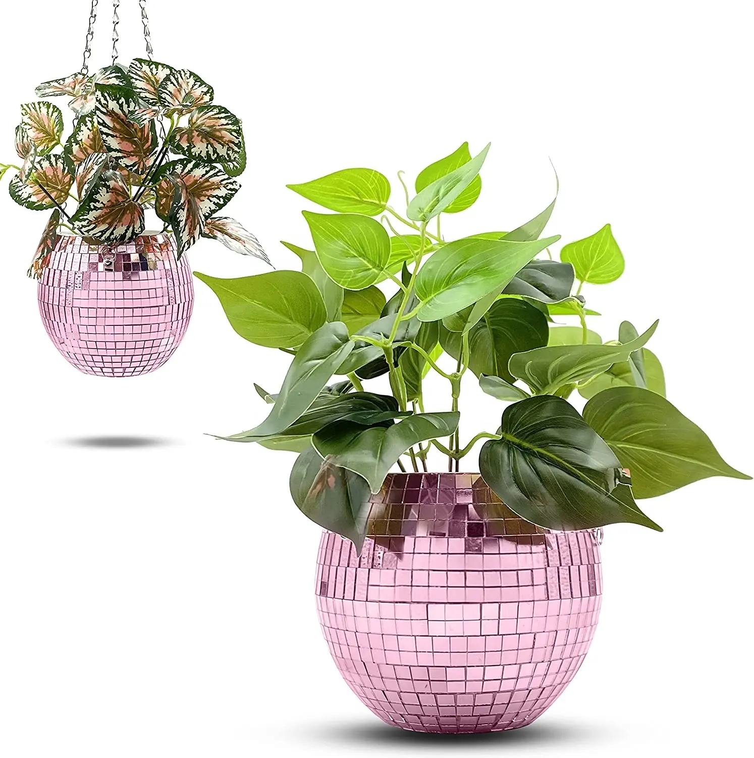 2 Pack 6 ''Unieke Boho Vaas Spiegel Disco Bal Planter Voor Binnen En Buiten Decoratie