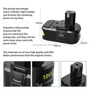 High Capacity 18V 1.5Ah-6.0Ah Lithium Replacement <strong>Battery</strong> Pack for P108 P P109 Power Tool <strong>Battery</strong> Compatible with - Product Image 1