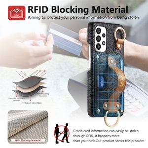 <span class=keywords><strong>Étui</strong></span> de téléphone en cuir PU de qualité supérieure pour A36/A56 A17 A16 S26, design style Ins, fonction portefeuille, fente pour cartes, béquille dissimulée, dragonne - Product Image 3