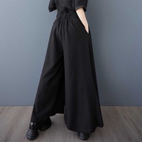 Nouvelle Collection 2026 – Jupe-culotte asymétrique drapée style Yamamoto pour femme, coupe large, avec boucle de ceinture et bouton, longueur cheville