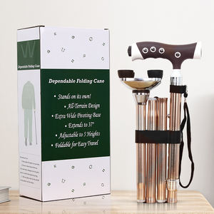 S16ZD-# A #2025 Nuevo diseño plegable con cuentas de masaje Bastón ajustable para ancianos Bastón con mango envuelto NylonTPR ligero - Product Image 2