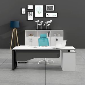 Fast Delivery Premium Commercial Office <b>Desk</b> Modular Workstation with Cable Management Wooden Desktop Metal Leg - Product Image 1
