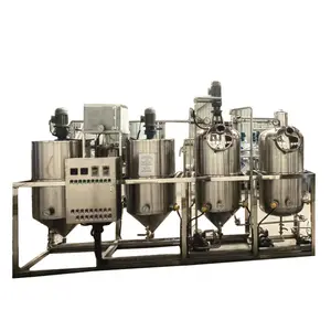 Production 500 kg / time small scale cotton seeds oil refinery machine equipment sunflower oil refining machinery plant