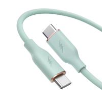 Kabel USB-C ke USB-C PD 60W 3A Pengisian Cepat, Kabel Data TPE Berlapis Kawat Tembaga USB 3.0, Transfer Data 480Mbps, Sinkronisasi Ponsel