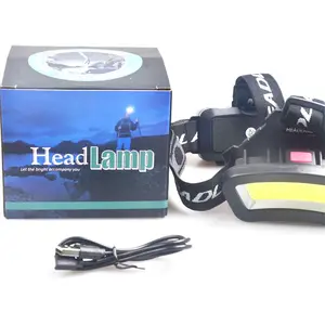 USB Rechargeable Head Light 5 Modes Cob Led Red Light Head Lamp Power Display Flashlight For Camping