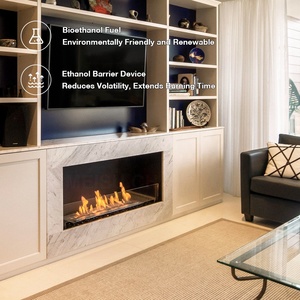 <span class=keywords><strong>Cheminée</strong></span> <span class=keywords><strong>à</strong></span> bio<span class=keywords><strong>éthanol</strong></span> intégrée é<span class=keywords><strong>l</strong></span>égante MEISU.CH en coton <span class=keywords><strong>à</strong></span> haute densité, <span class=keywords><strong>à</strong></span> combustion d'alcool, pour intérieur, avec pierres - Product Image 2