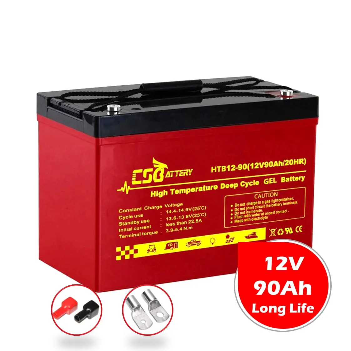 Csbattery HTB12-90 12V 90Ah điện lưu trữ năng lượng mặt trời Gel BATERIA cho năng lượng mặt trời hệ thống bảng điều khiển trung quốc nhà sản xuất VS: fullriver/Ama