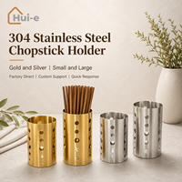 Porte-baguettes multifonctionnel en acier inoxydable doré de style coréen, fabriqué à Chaozhou, résistant à la rouille, compatible lave-vaisselle, pour usage en restaurant