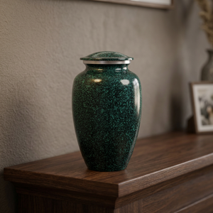 Metal Cremation Urn Adult <b>Ashes</b> Memorial Urn Decorative Tabletop Vase Portable Handmade Grey Round <b>Keepsake</b> Container - I H C - Product Image 1