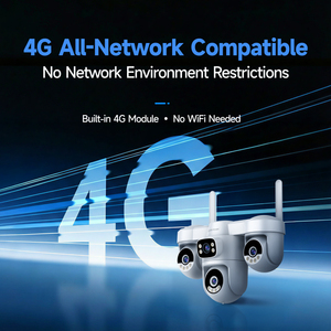 Caméra de sécurité extérieure 4G Okam Pro 12MP avec suivi automatique, étanche, sans fil, carte SIM 4G, kits de maison intelligente Cloud, <span class=keywords><strong>4</strong></span> objectifs - Product Image 4