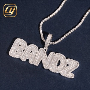 Colgante CHOYUE de Plata de Ley 925 con Diamantes Cultivados en Laboratorio, Joyería Hip Hop Personalizada, Colgante con Letra de Diamantes Cultivados en Laboratorio para Hombre - Product Image 6
