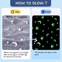 Toptan yüksek kaliteli çevre dostu Glow karanlık battaniye rahat pazen yıldız parlayan aydınlık battaniye çocuklar için